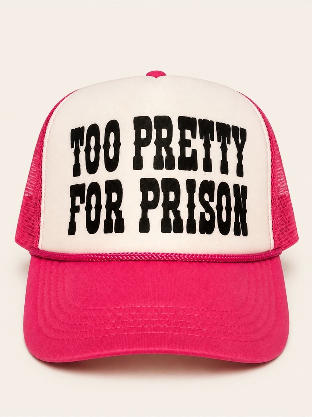 American & Co Too Pretty for Prison Trucker Hat OS